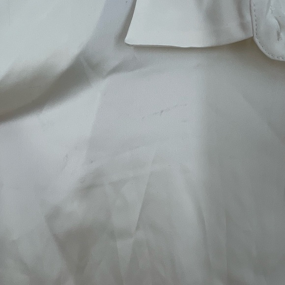 Roari Marna Satin Button Front Structured Shirt Blouse In Bone - Picture 5 of 10